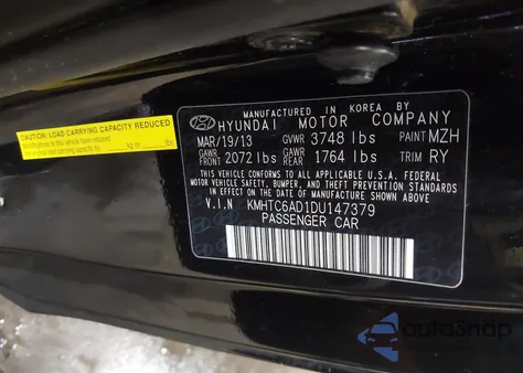 2013 Hyundai Veloster из США, поврежденный, VIN KMHTC6AD1DU147379